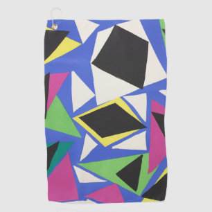 Matisse Abstract Geometric Blue Cut Out Art Golf Towel