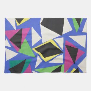 Matisse Abstract Geometric Blue Cut Out Art Kitchen Towel