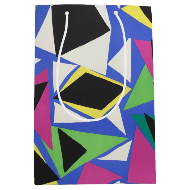 Matisse Abstract Geometric Blue Cut Out Art Medium Gift Bag (Front)