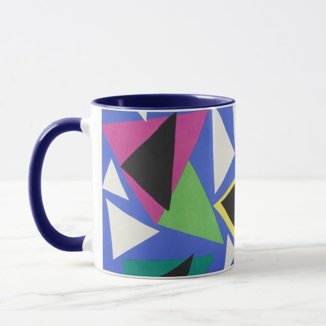 Matisse Abstract Geometric Blue Cut Out Art Mug (Left)