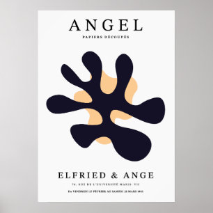 Matisse Abstract Organic Shape Art Print Navy