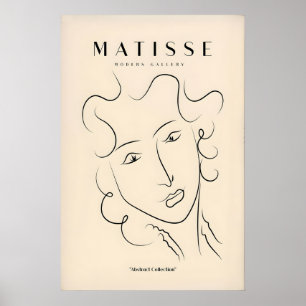 Matisse Art Prints - Line Art Ladies Face with