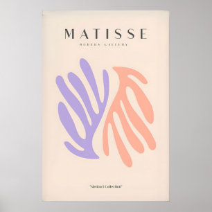 Matisse Art Prints - Purple Peach Abstract Leaves