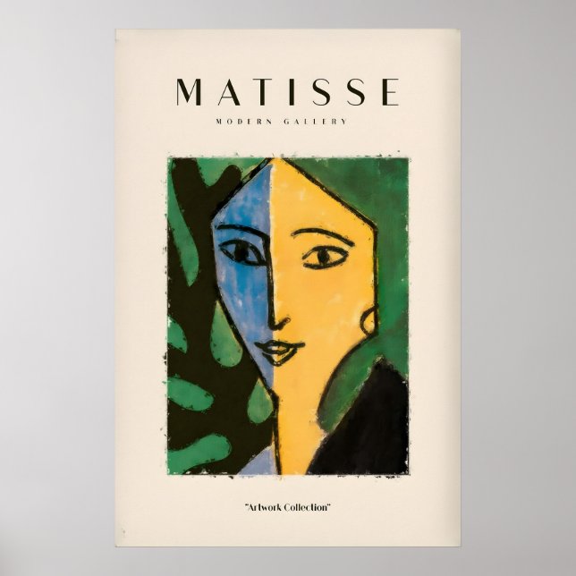 Matisse Art Prints - Split Face Blue Yellow (Front)
