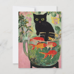 Matisse Black Cat Vintage Postcard 