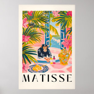 Matisse Chimpanzee Print Tropical Bathroom Art