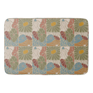 Matisse Groovy floral Art Nouveau 1970s Boho Bath Mat