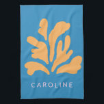 Matisse Inspired Abstract Shape Blue Personalized  Kitchen Towel<br><div class="desc">Matisse Inspired Abstract Shape Blue Personalized Kitchen Towel</div>