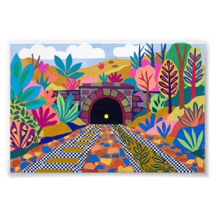 Matisse-Inspired Colourful Railway Tunnel Art Photo Print