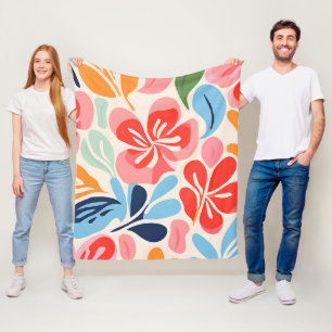 Matisse inspired floral fleece blanket
