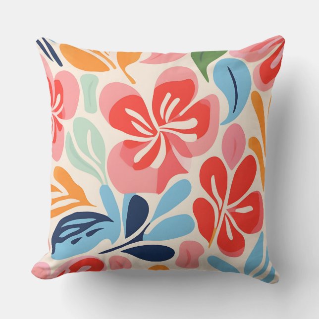 Matisse inspired floral throw pillow (Front)