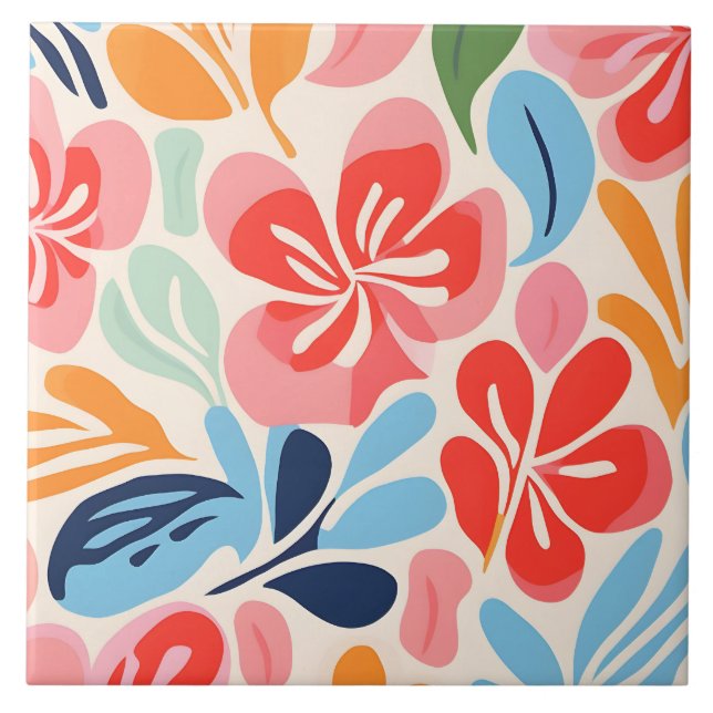 Matisse inspired floral tile (Front)