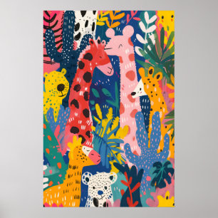 Matisse Inspired Jungle Animals Art Print Nursery
