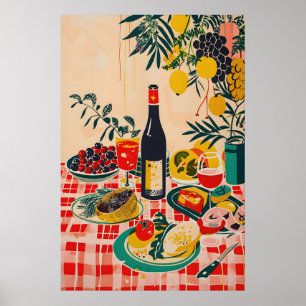 Matisse Inspired Red Chequerboard Food Print for