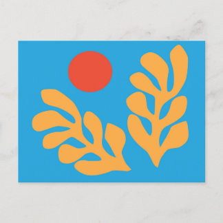 Matisse Leaves Blue & Yellow Postcard