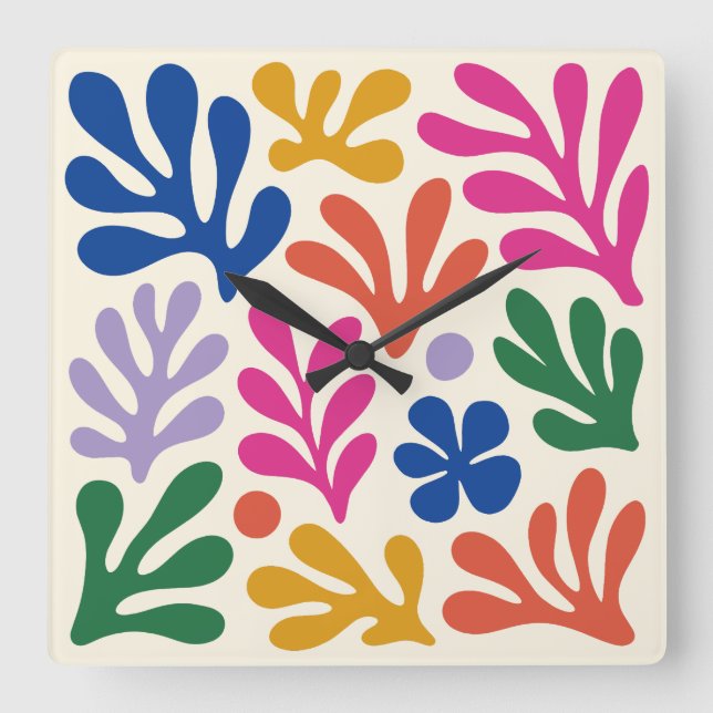 Matisse Papiers Decoupes Cut Outs Square Wall Clock (Front)
