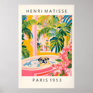 Matisse Pug Print Funny Bathroom Tropical Art