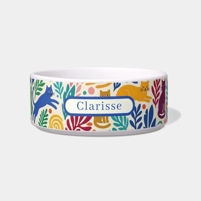 Matisse Style Cats Personalize Bowl (Front)