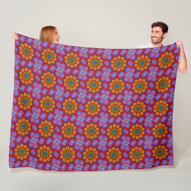 Matisse style Colourful Flowers Fleece Blanket (In Situ)