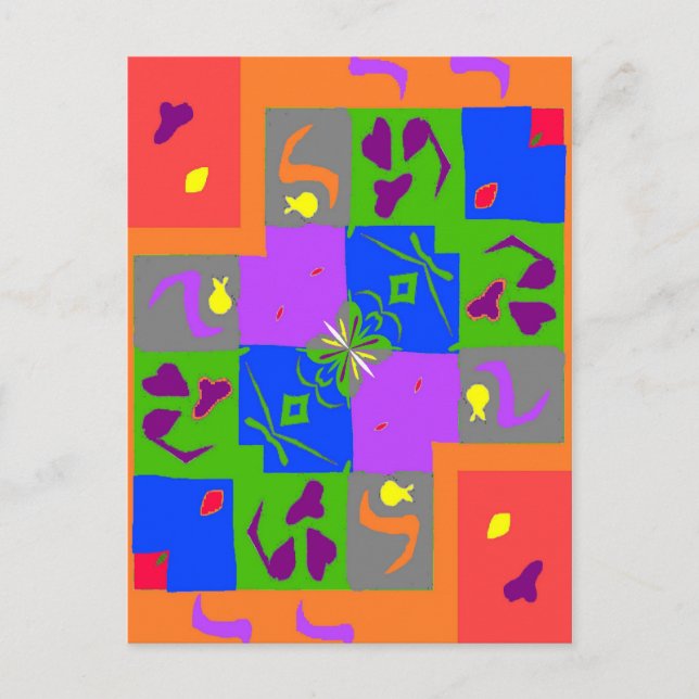 Matisse Style Shapes Postcard (Front)