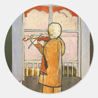 Matisse, Violinist at the Window Fine Art Classic Round Sticker