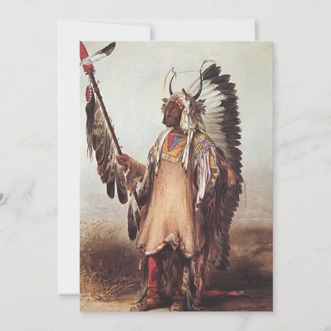 Mato-Tope, A Mandan Chief Portrait by Karl Bodmer (Front)