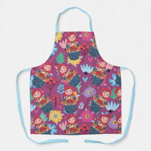 Matreshka pattern apron