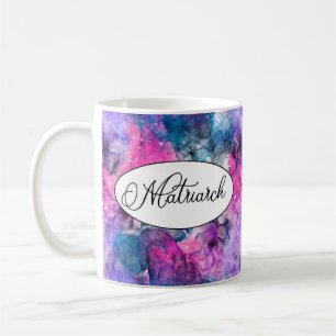 Matriarch Mug avec Abstrait rose et pourpre