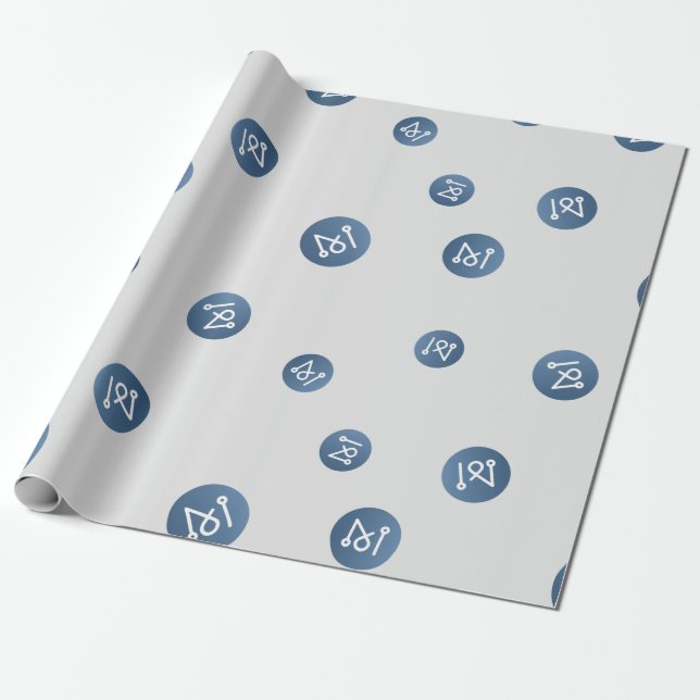 Matrix AI Network Cryptocurrency Coin Sign Pattern Wrapping Paper (Unrolled)