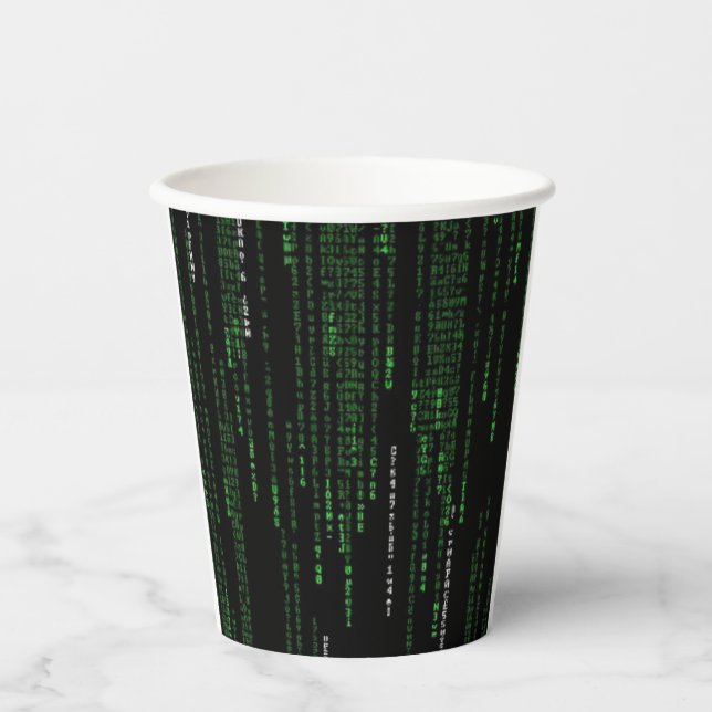 Matrix code paper cups (Front)