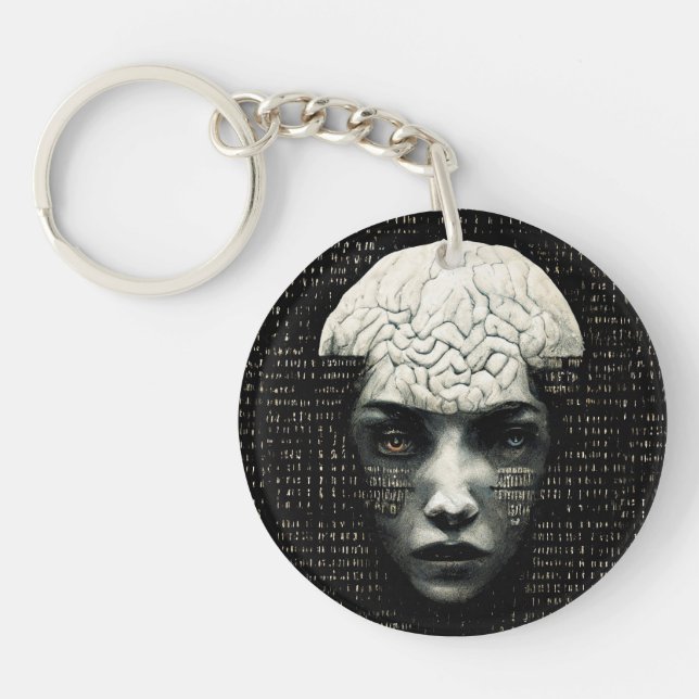 Matrix Man Binary Code Keychain (Front)
