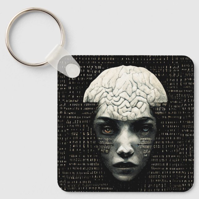 Matrix Man Binary Code Keychain (Front)