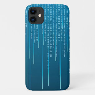 Matrix pattern in Blue iPhone 11 Case