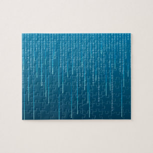 Matrix pattern in Blue Challenging Jigsaw Puzzle