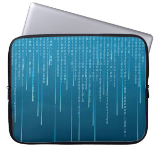 Matrix pattern in Blue Laptop Sleeve