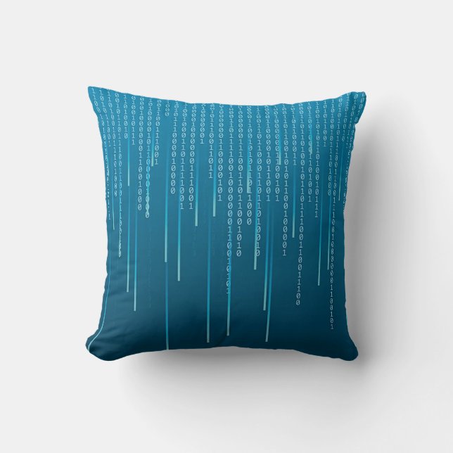 Matrix pattern in Blue Throw Pillow (Front)