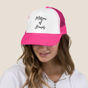 Matron of Honor Gift, Matron of Honor Present Pink Trucker Hat