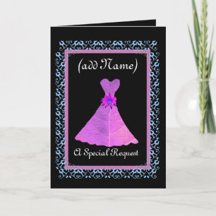 MATRON OF HONOR Invitation PURPLE Gown Lace Trim