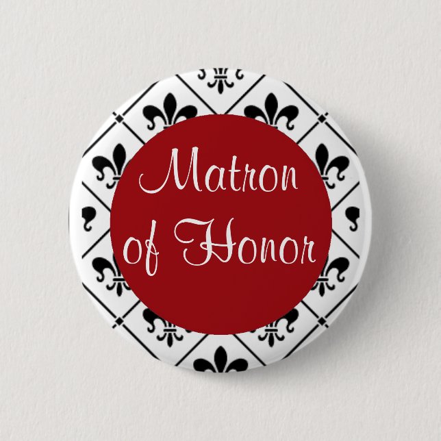 Matron of Honour 2 Inch Round Button (Front)