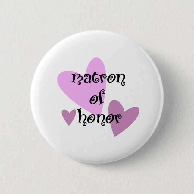 Matron of Honour 2 Inch Round Button (Front)