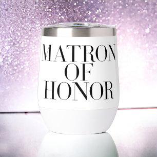 Matron of Honour Black Modern Elegant Personalized