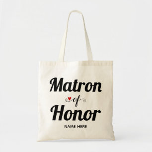 Matron of honour bold typography wedding tote bag