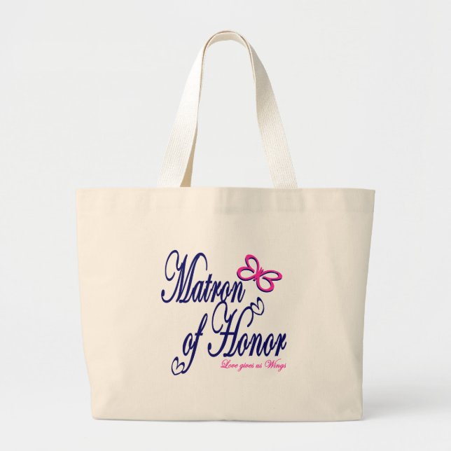 Matron of Honour / Butterfly Large Tote Bag (Front)