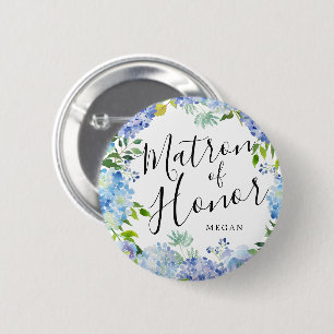 Matron of Honour Carolina Bloom Custom Wedding 2 Inch Round Button