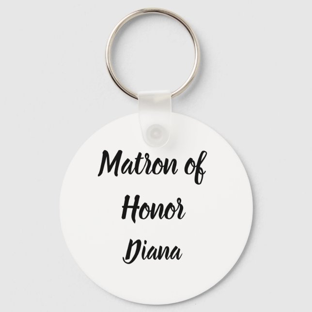 Matron of Honour Gifts Custom Name Gifts Wedding  Keychain (Front)