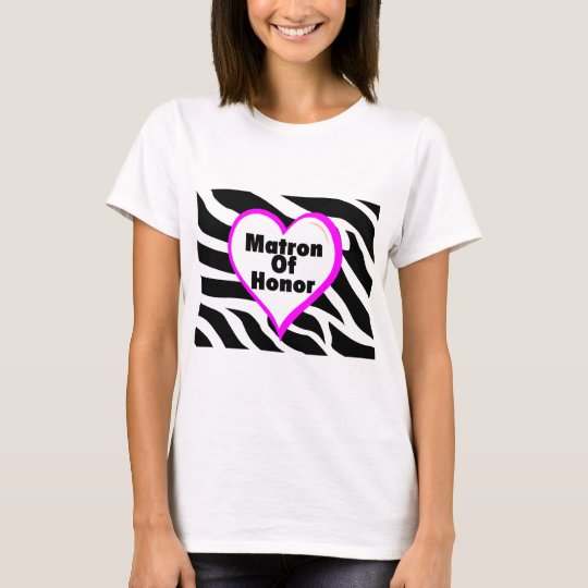 Matron Of Honour (Heart Zebra Print) T-Shirt