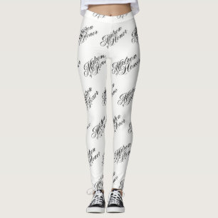 Matron  of Honour Leggings - Black on White