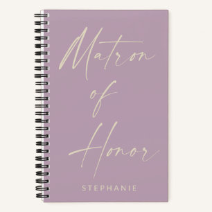 Matron of Honour Minimalist Lilac Personalized Notebook