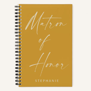 Matron of Honour Minimalist Yellow Personalized  N Notebook