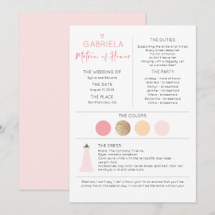 Matron of Honour Proposal & Information